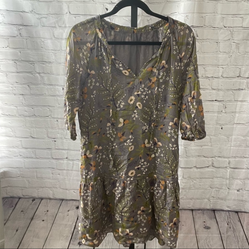 Gap Floral Midi Sleeved Dress